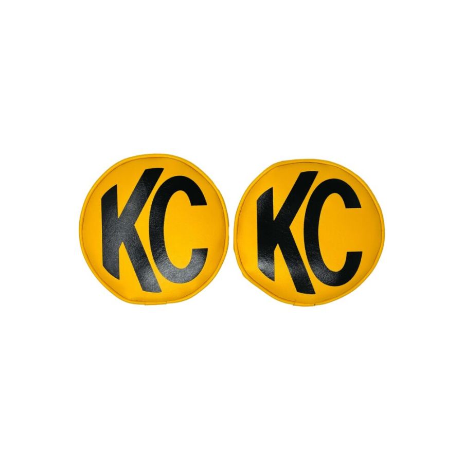 KC HILITES | Cover; Retro 6" Vinyl Yellow w/ Black KC Soft (pr) (5101)