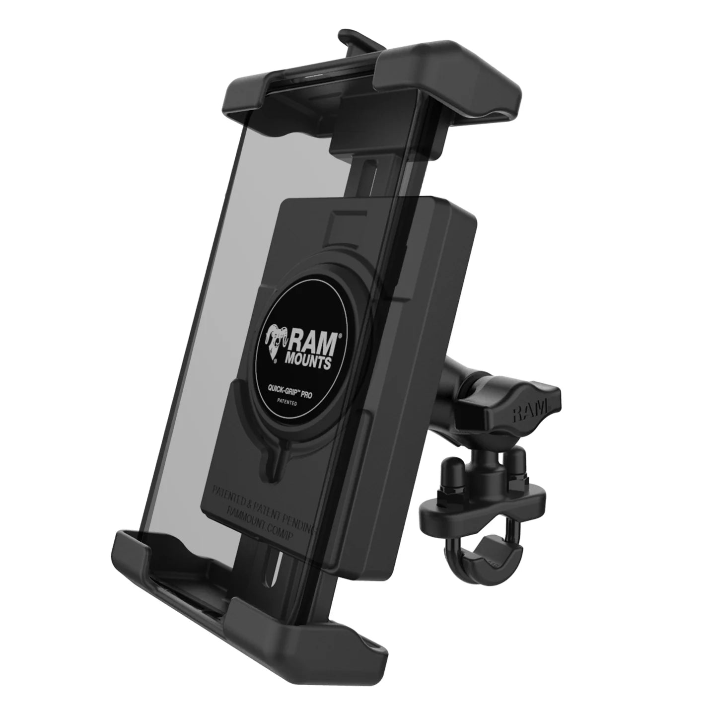 RAM MOUNTS | RAM Quick-Grip Pro XL Phone Mount with Handlebar U-Bolt Base - Short