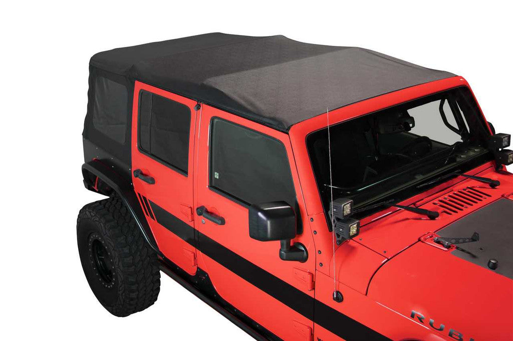 KING 4WD | Jeep Wrangler Unlimited JK 4 Door 2007-2009 Premium Replacement Soft Top Black Diamond With Tinted Windows (14010435)