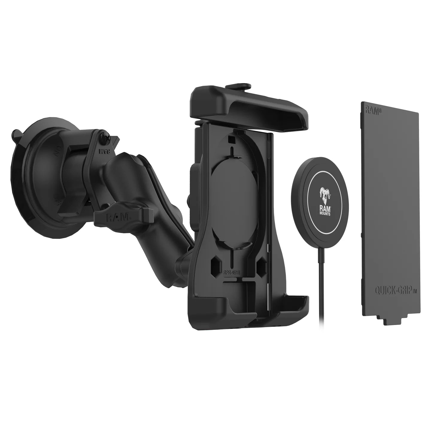RAM MOUNTS | RAM Quick-Grip Suction Cup Mount for iPhone 12 Series + MagSafe
