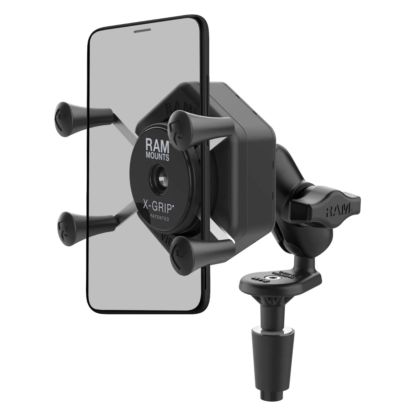 RAM MOUNTS | RAM X-Grip Phone Mount with Vibe-Safe & Fork Stem Base - Short