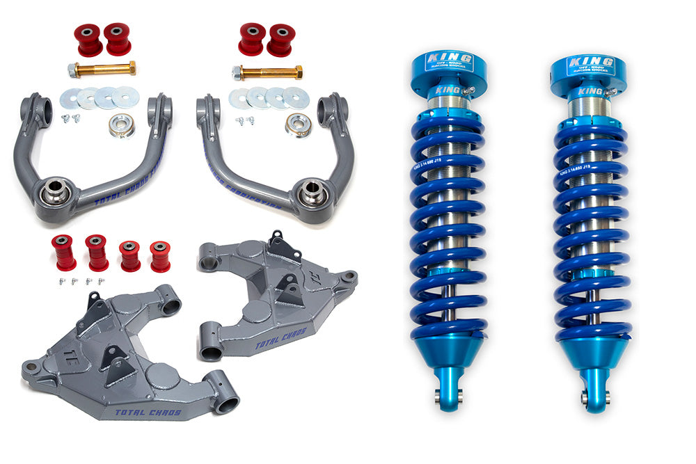 TOTAL CHAOS FABRICATION | Tundra 1st Gen (2000 - 2003) Mid Travel Lift Kit W/ Adjustable Coilover 2.5 Inch Diameter Shocks (00-25-K3A)