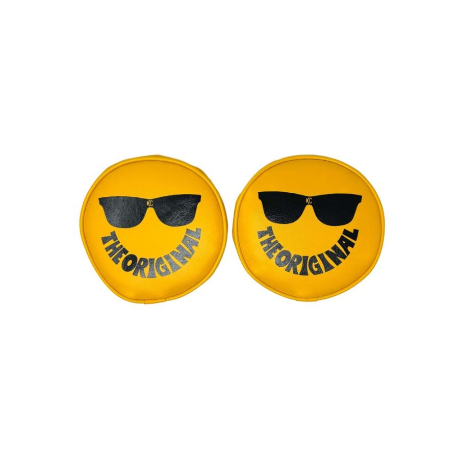 KC HILITES | Cover; Retro 6" Vinyl Yellow w/ "THE ORIGINAL" Smiley Sunglasses (pr) (5205)