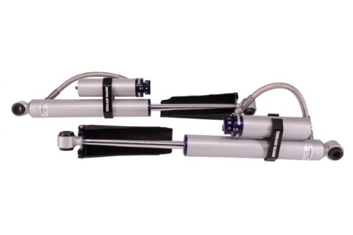 TERRAIN TAMER | Land Cruiser 70 Series FZJ78/79 & GDJ78/79 & GRJ78/79 & HDJ78/79 & HZJ78/79 & VDJ78/79 From 8/1999 Rear Shock Absorber Pair 8 Stage Adjustable With Remote Reservoir Raised Height 2" (TPS0032)