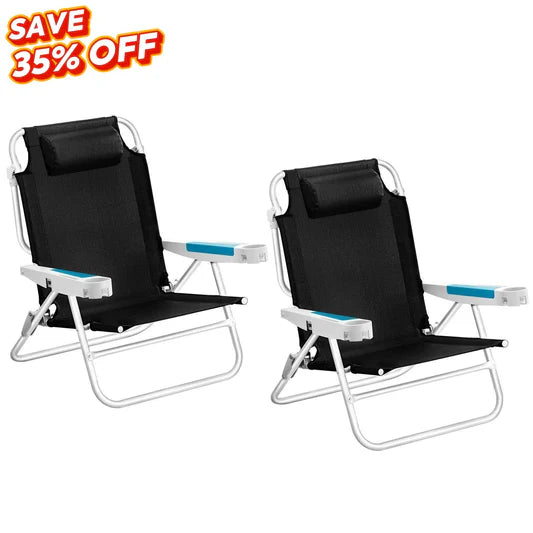 ICECO | 2 Pack Extra-Wide Backpack Chair