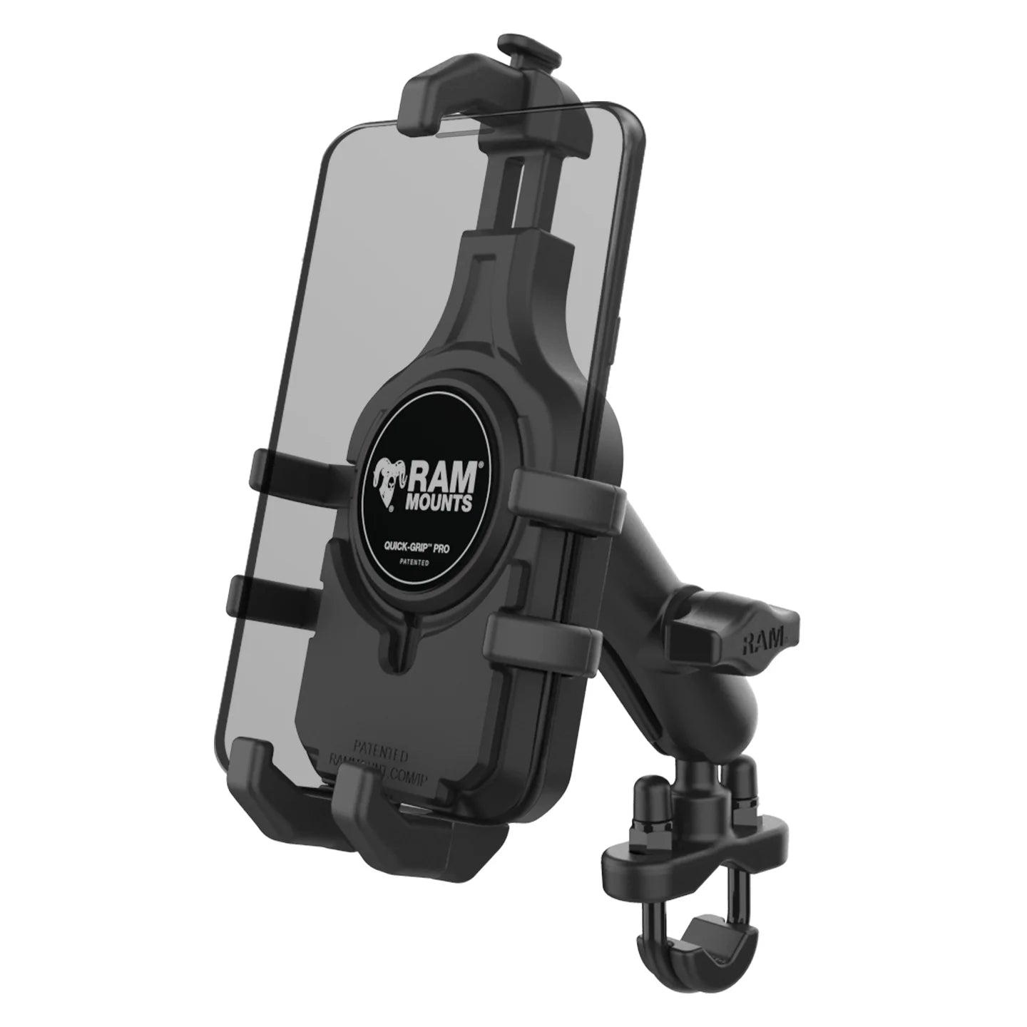 RAM MOUNTS | RAM Quick-Grip Pro Phone Mount with Handlebar U-Bolt Base - Medium