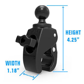 RAM MOUNTS | RAM X-Grip Large Phone Mount with Tough-Claw Small Clamp Base - Long