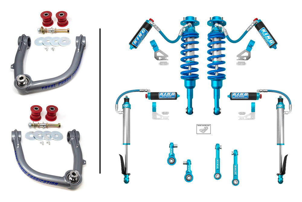 TOTAL CHAOS FABRICATION | Lift Kit W/ Front & Rear 2.5 Inch Diameter Adjustable King Shocks - Land Cruiser 250