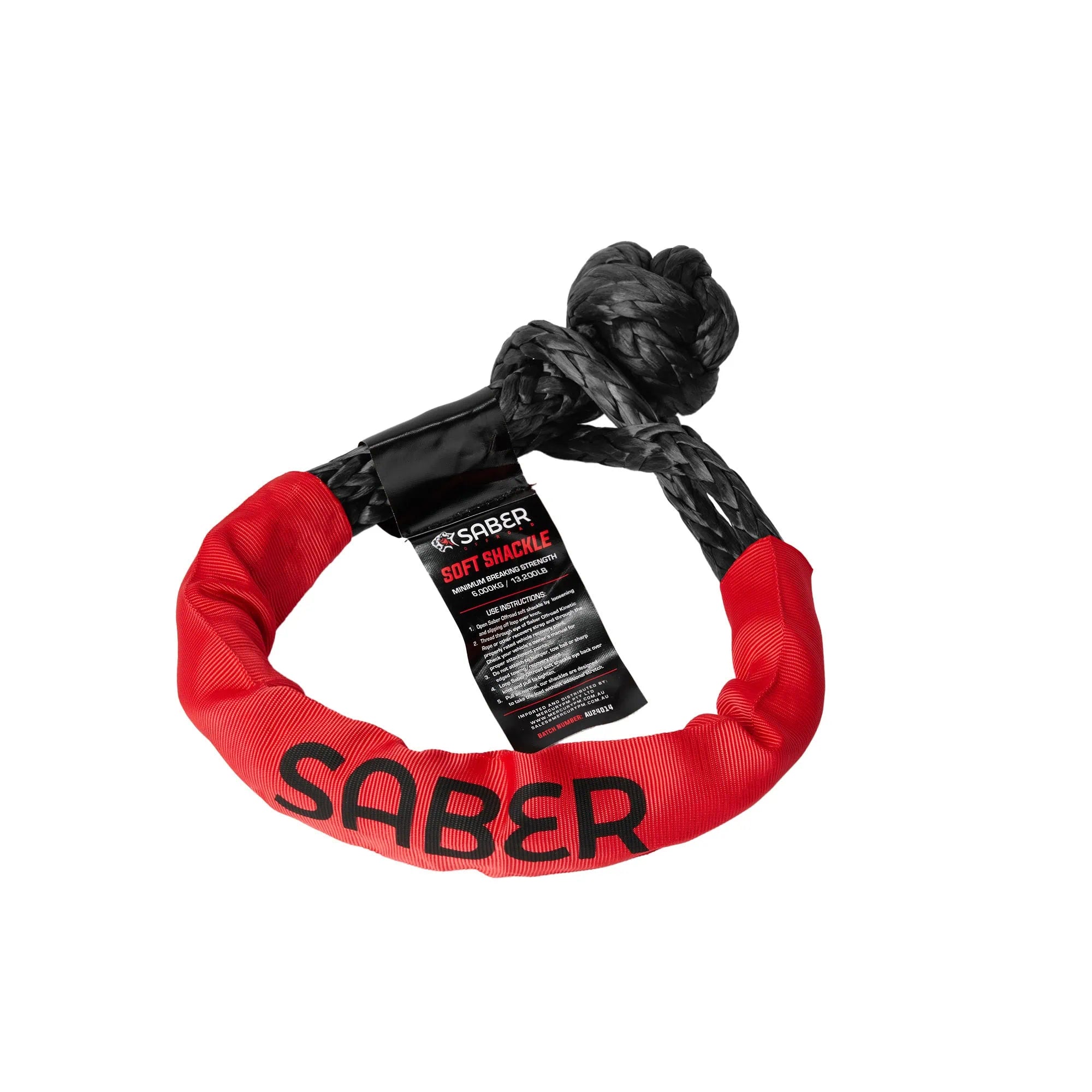 SABER OFFROAD | 6,000kg Soft Shackle with Protective Sheath (SBR-6KSSB)