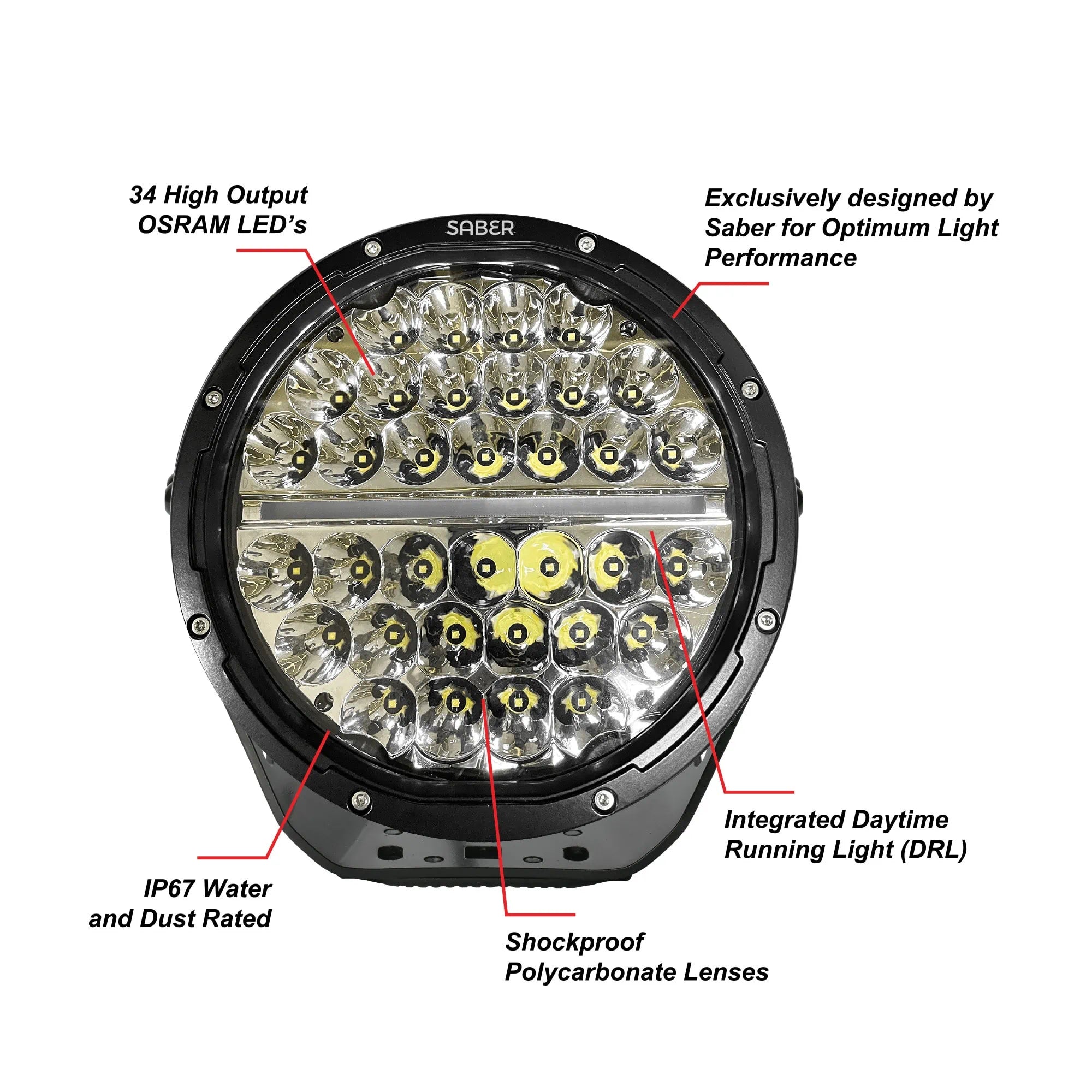 SABER OFFROAD | 9″ Driving Light Combo Beam (SBL-T9100C)