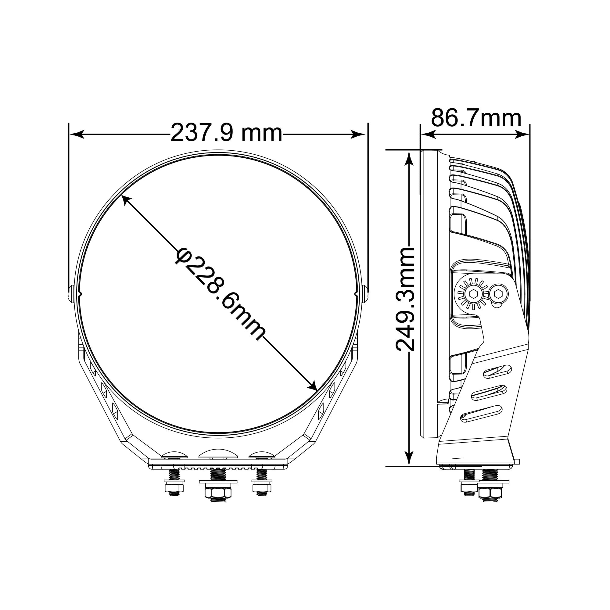 SABER OFFROAD | 9″ Driving Light Combo Beam (SBL-T9100C)