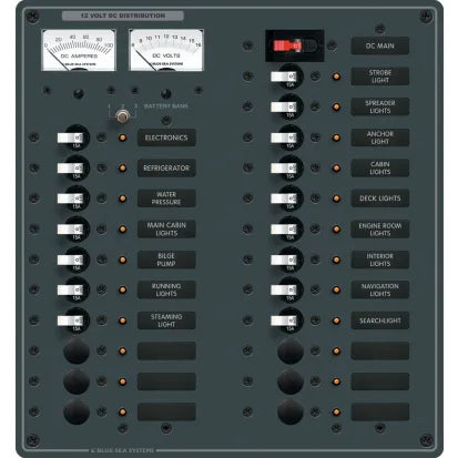 BLUE SEA SYSTEMS | Circuit Breaker Panel DC Main + 22 Position (159793)