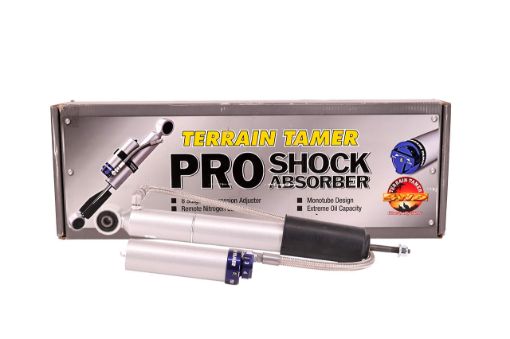 TERRAIN TAMER | Land Cruiser Prado 90 Series 90 & 95 4/1996 - 8/2002 Front Strut Pair 8 Stage Adjustable With Remote Reservoir Raised Height 1.5" (TPS0029)