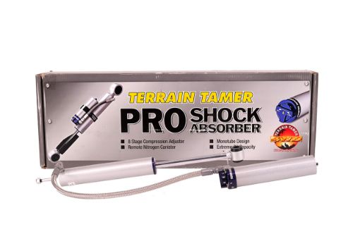 TERRAIN TAMER | Land Cruiser Prado 90 Series 90 & 95 4/1996 - 8/2002 Rear Shock Absorber Pair 8 Stage Adjustable With Remote Reservoir Raised Height 1.5" (TPS0030)