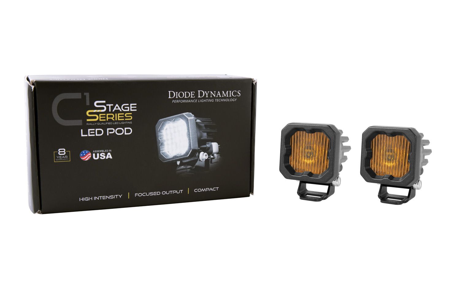 DIODE DYNAMICS | SSC1 Yellow SAE Fog Standard LED Pod (Pair)