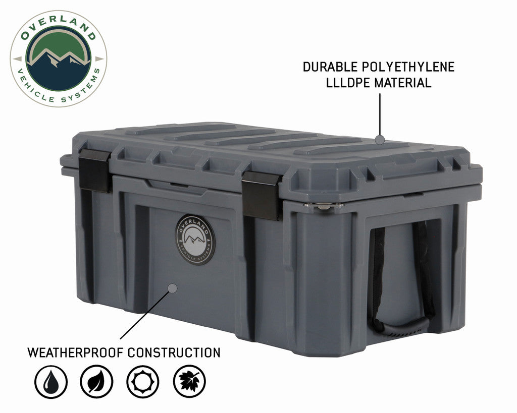 OVERLAND VEHICLE SYSTEMS | D.B.S. - Dark Grey 95 QT Dry Box With Drain and Bottle Opener (40100011)