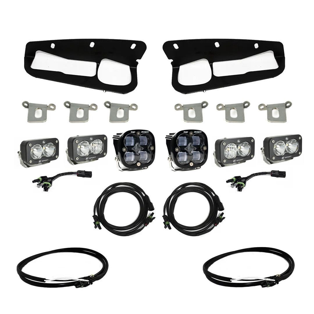 BAJA DESIGNS | Ford Bronco 2021-2023 Squadron SAE/Dual S2 Sport Steel Bumper Fog Pocket Light Kit Steel Bumper