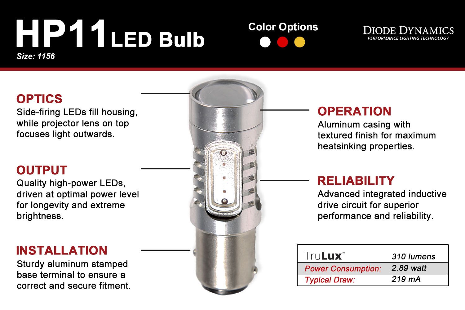 DIODE DYNAMICS | 1156 HP11 Tail Light LED Bulbs