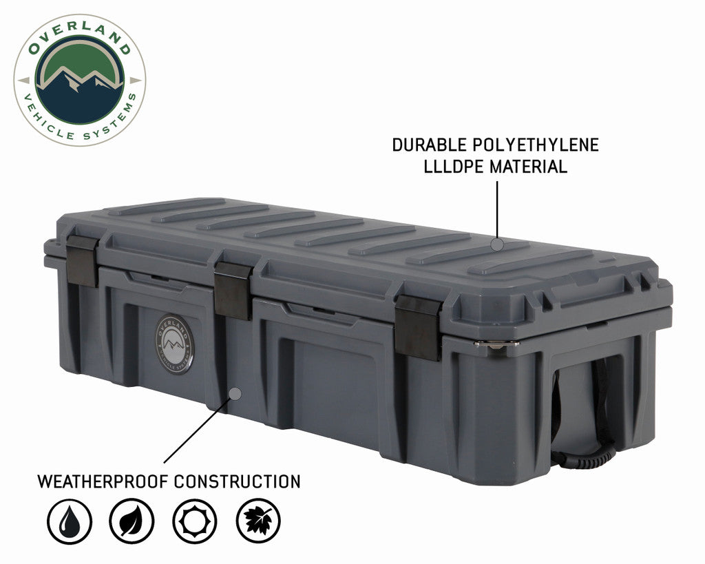 OVERLAND VEHICLE SYSTEMS | D.B.S. Dark Grey 117 QT Dry Box With Drain and Bottle Opener (40100021)