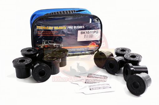 TERRAIN TAMER | Land Cruiser 70 Series HZJ76 & VDJ76 From 1/2007 Rear Pro Bushing Shackle Kit Synthetic Suits Heavy Duty TSK031 Shackle & Pin (BK10/11PG)