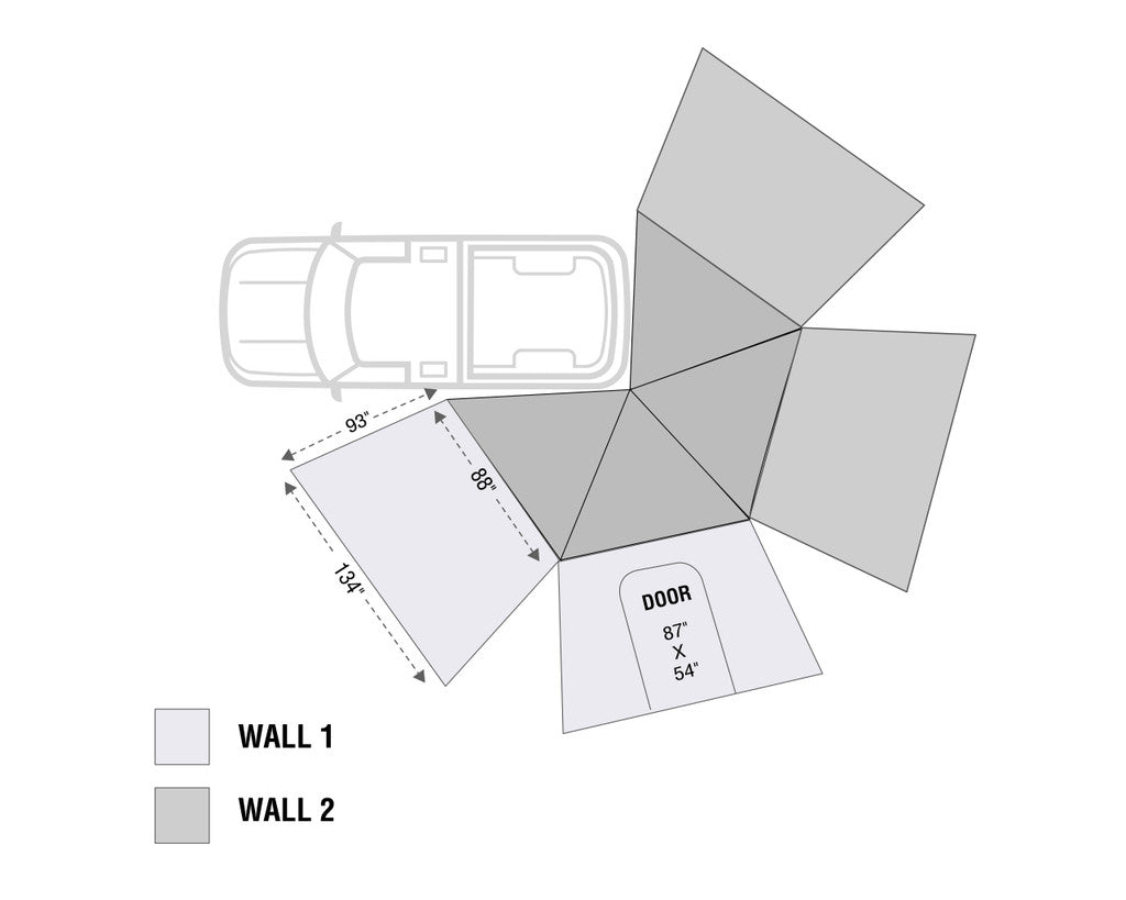 OVERLAND VEHICLE SYSTEMS | Nomadic 270 LT Awning Wall 1 Driver Side (18299909)