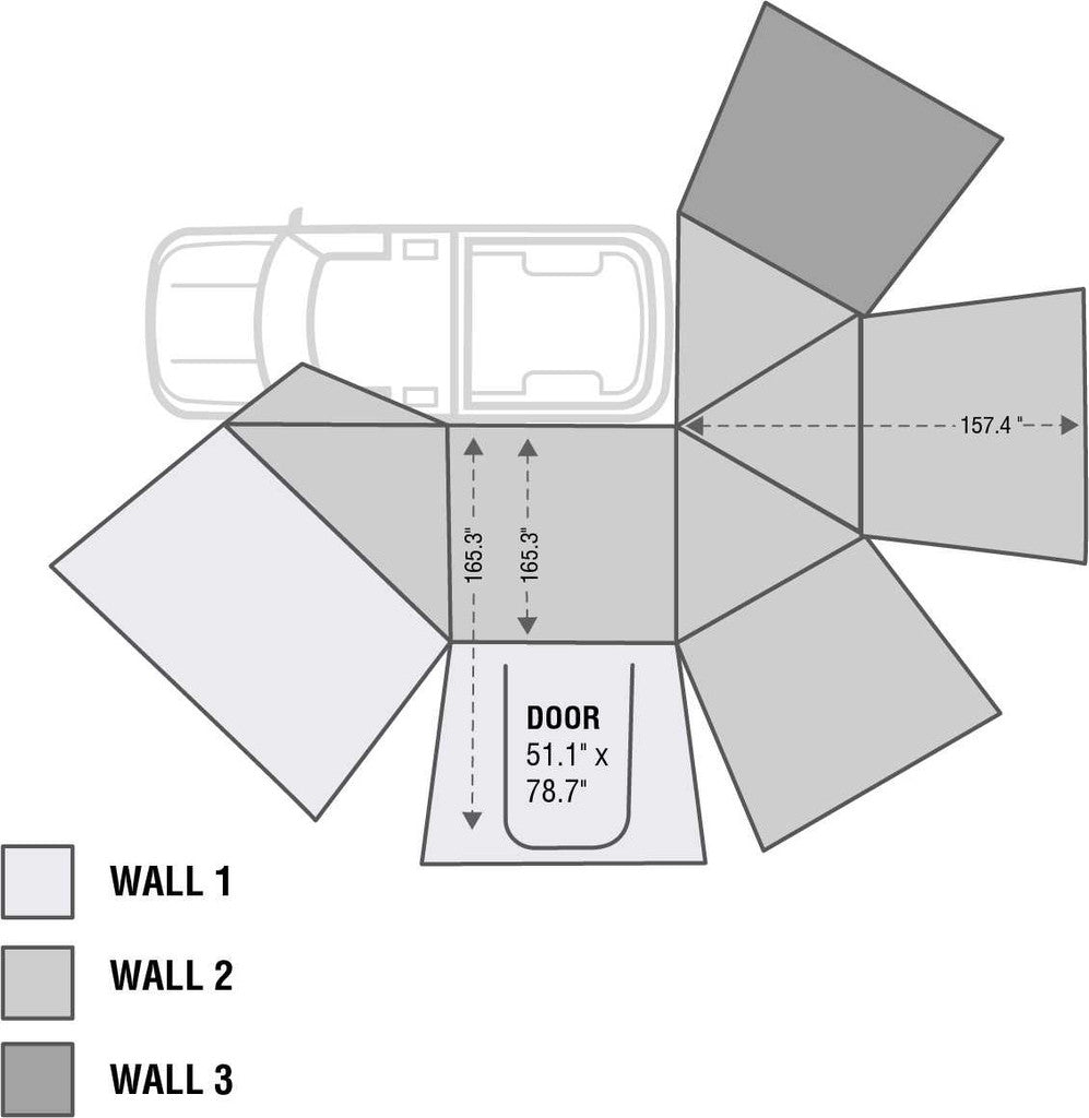 OVERLAND VEHICLE SYSTEMS | Nomadic 270 Awning Driver Side Wall 1 (18099909)