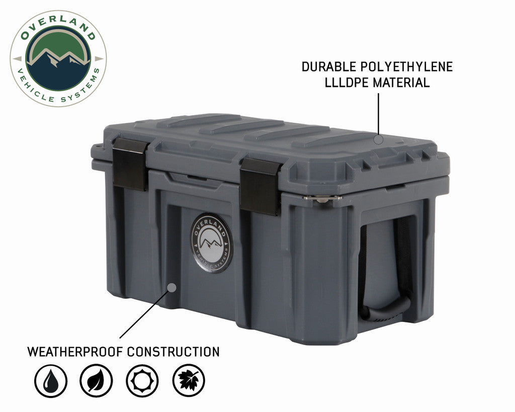 OVERLAND VEHICLE SYSTEMS | D.B.S. Dark Grey 53 QT Dry Box with Drain & Bottle Opener (40100001)