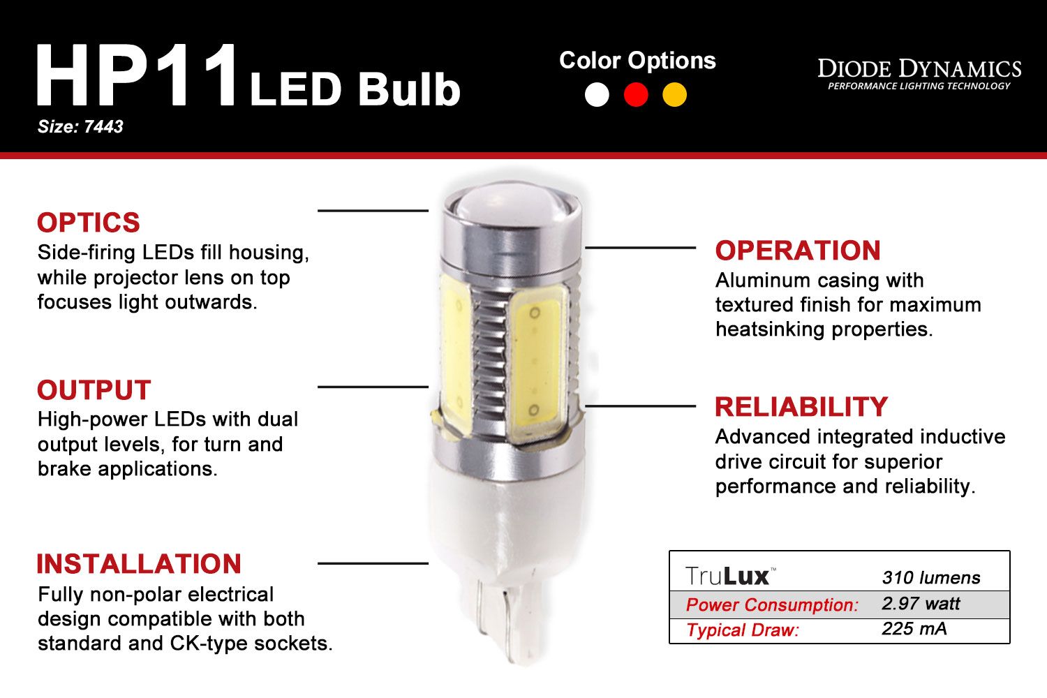 DIODE DYNAMICS | 7440/7443 HP11 Tail Light LED Bulbs