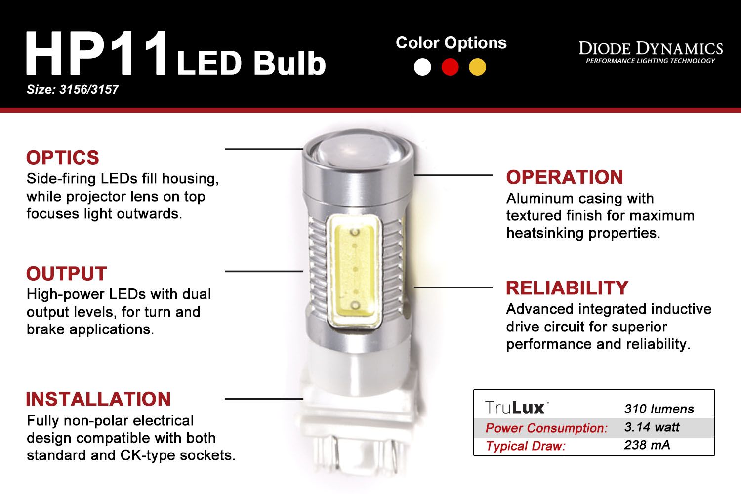 DIODE DYNAMICS | 3156/3157 HP11 Turn Signal LED Bulbs