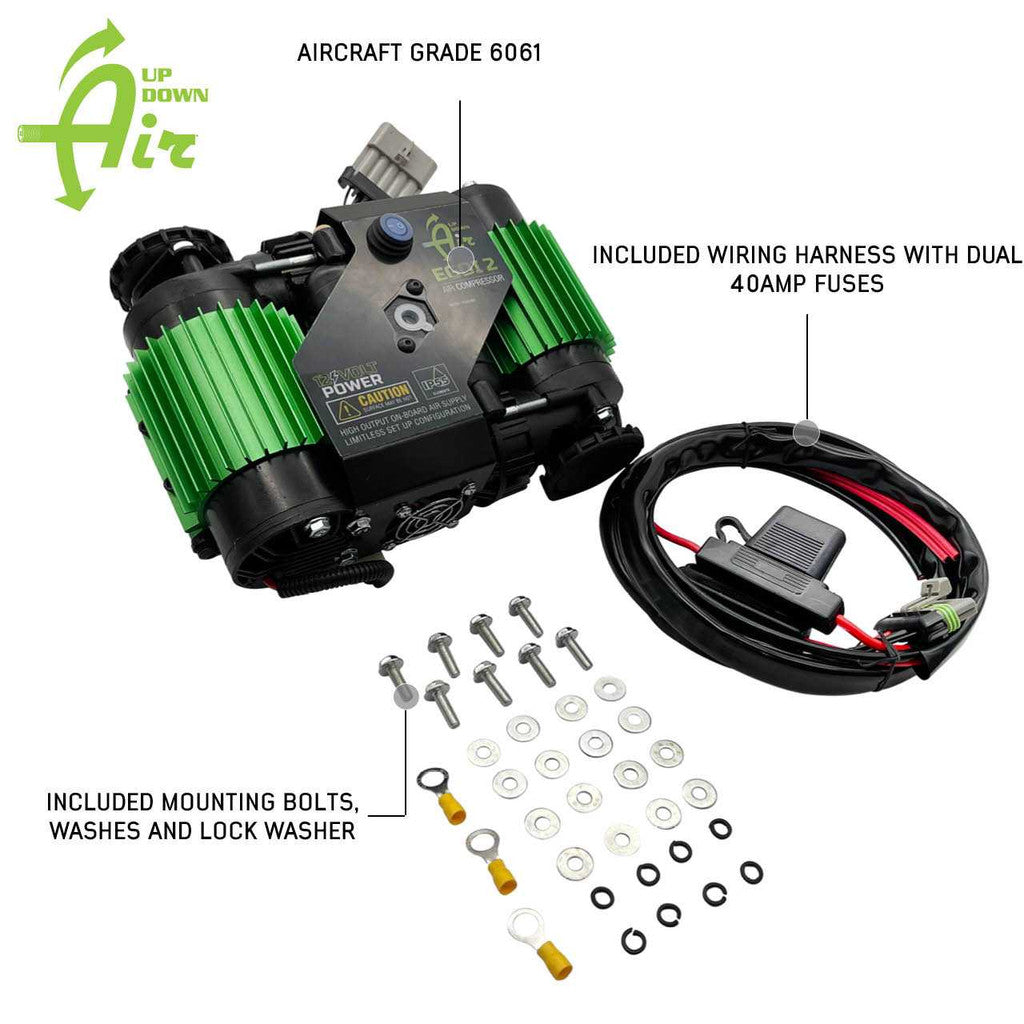 UP DOWN AIR | EGOI Permanent On Board Dual Motor Air Compressor System 6.1 CFM (12099918)