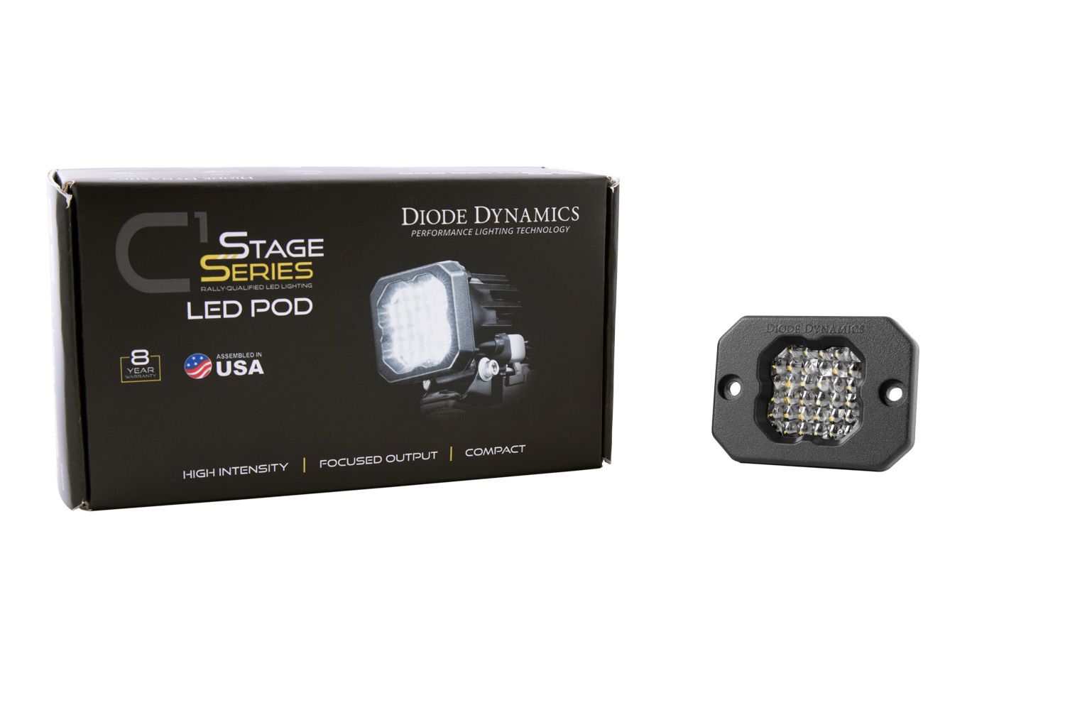 DIODE DYNAMICS | Stage Series C1R White Flood Flush Mount LED Pod (One)