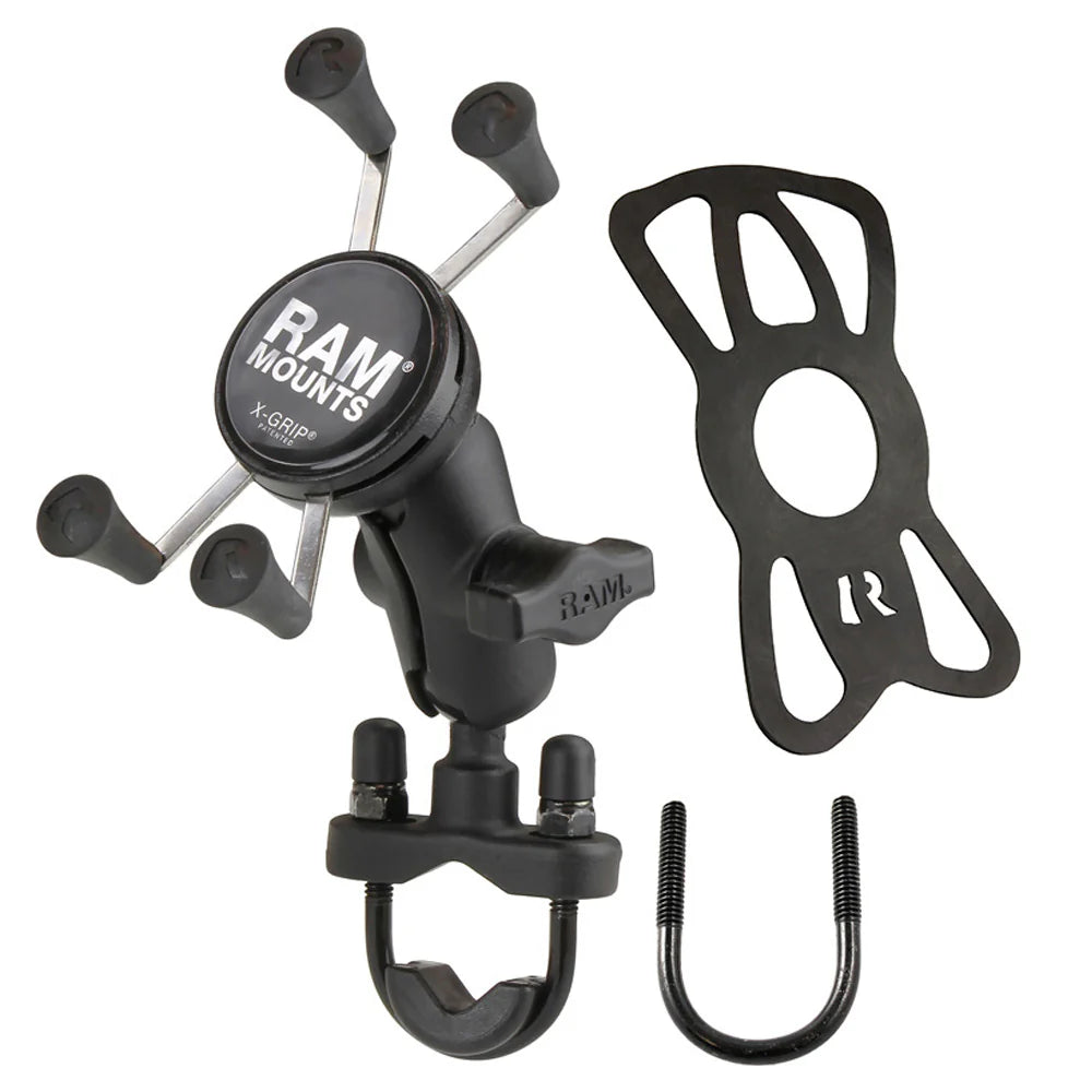 RAM MOUNTS | RAM X-Grip Phone Mount with Handlebar U-Bolt Base - Short