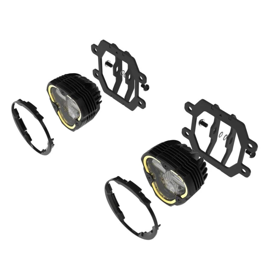 KC HILITES | FLEX ERA 3 Dual Mode SAE Fog LED Light Pods - 2-Light Master Kit - Subaru Crosstrek/Forester (97150)