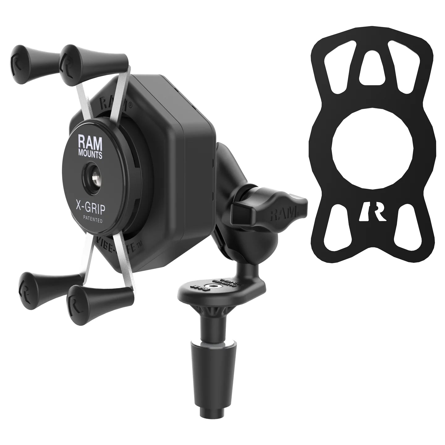 RAM MOUNTS | RAM X-Grip Phone Mount with Vibe-Safe & Fork Stem Base - Short