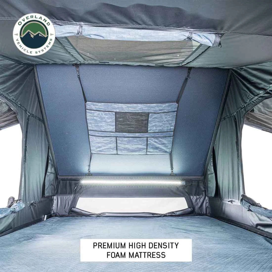 OVERLAND VEHICLE SYSTEMS | XD Everest Cantilever Aluminum Hard Shell Roof Top Tent (Sleeps 2) - Blue Body & Black Rainfly (18489902)
