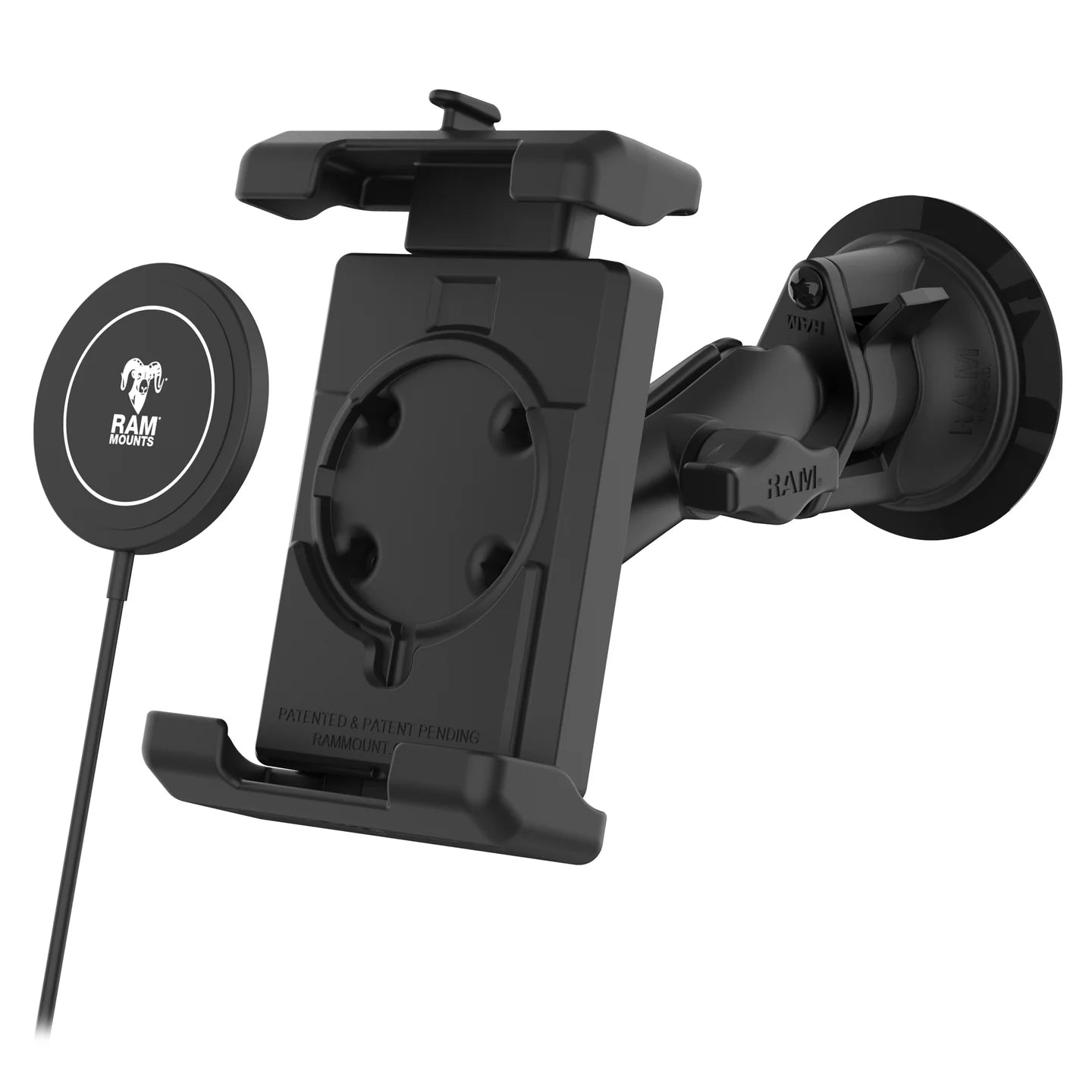 RAM MOUNTS | RAM Quick-Grip Pro XL Suction Cup Mount with Qi2 15W Wireless Charger