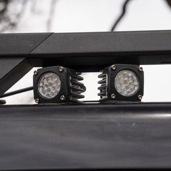 RIGID INDUSTRIES | Ford Bronco 2021 Sport Overland Roof Rack LED Light Mount Kit, Includes Four Ignite Pod Lights With Diffused Flood Optics (46716)