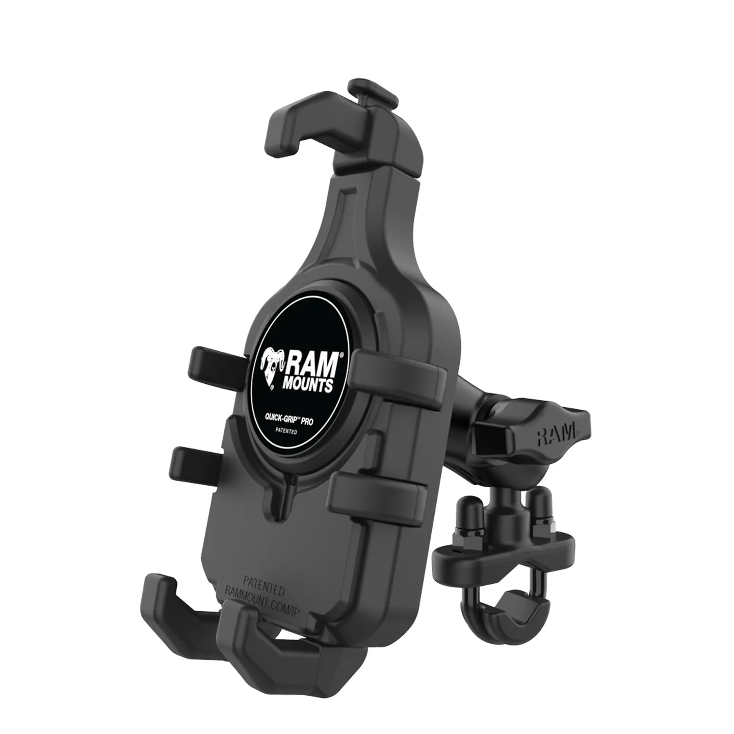 RAM MOUNTS | RAM Quick-Grip Pro Phone Mount with Handlebar U-Bolt Base - Short