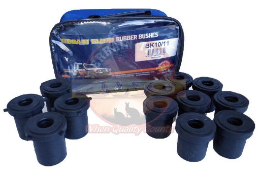 TERRAIN TAMER | Land Cruiser 70 Series FZJ78/79 & GDJ78/79 & GRJ78/79 & HDJ78/79 & HZJ78/79 & VDJ78/79 From 8/1999 Rear Bushing Shackle Kit Rubber (BK10/11)