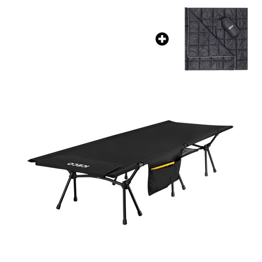 ICECO | Portable Camping Cot for Adults With Camping Blanket