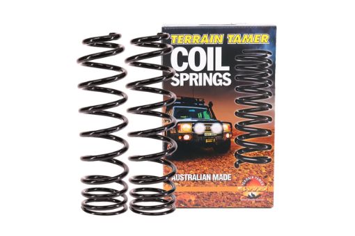 TERRAIN TAMER | Land Cruiser 80 Series From 1/1990 Front Coil Spring Raised Height 2" 220lb With Bull Bar Tapered Wire (TTCS-2424T)