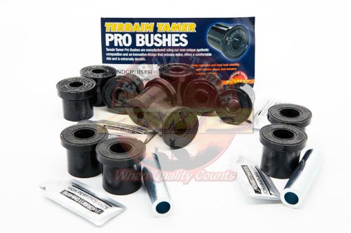 TERRAIN TAMER | Land Cruiser 70 Series FZJ78/79 & GDJ78/79 & GRJ78/79 & HDJ78/79 & HZJ78/79 & VDJ78/79 From 8/1999 Rear Pro Bushing Shackle Kit Synthetic (BK10P)