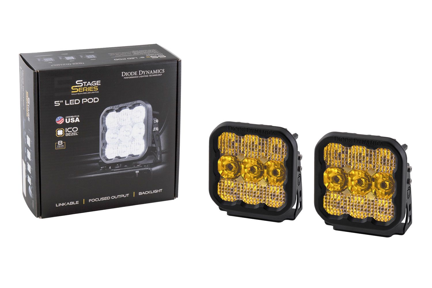 DIODE DYNAMICS | SS5 Yellow Pro LED Pod (Pair)