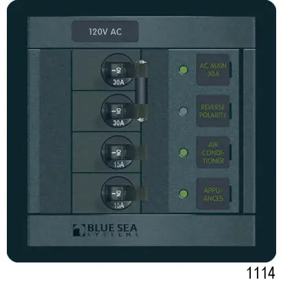 BLUE SEA SYSTEMS | Panel System Main 120 Volt AC Panel 2 Positions (189556)