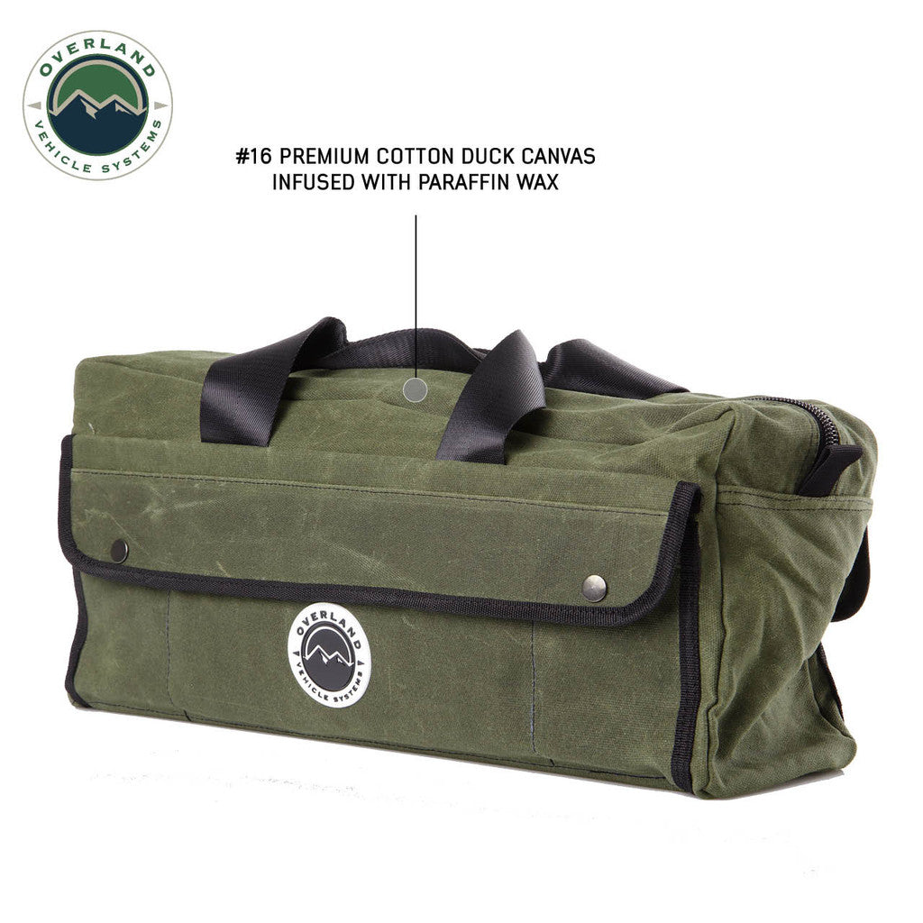 OVERLAND VEHICLE SYSTEMS | Small Duffle Bag With Handle And Straps #16 Waxed Canvas