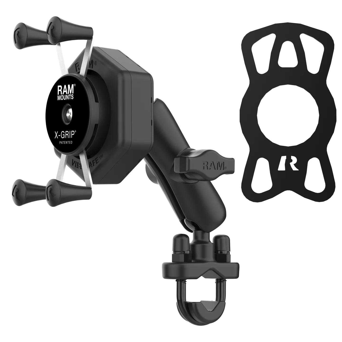 RAM MOUNTS | RAM X-Grip Phone Mount with Vibe-Safe & U-Bolt Base - Medium