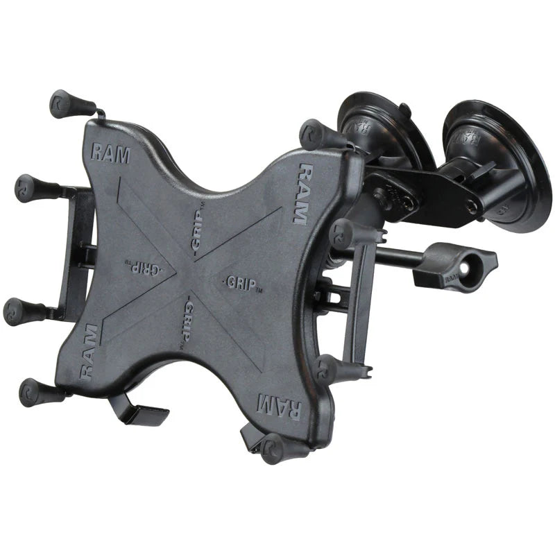 RAM MOUNTS | RAM X-Grip with Dual Suction for 9"-11" Tablets - Flat Plate