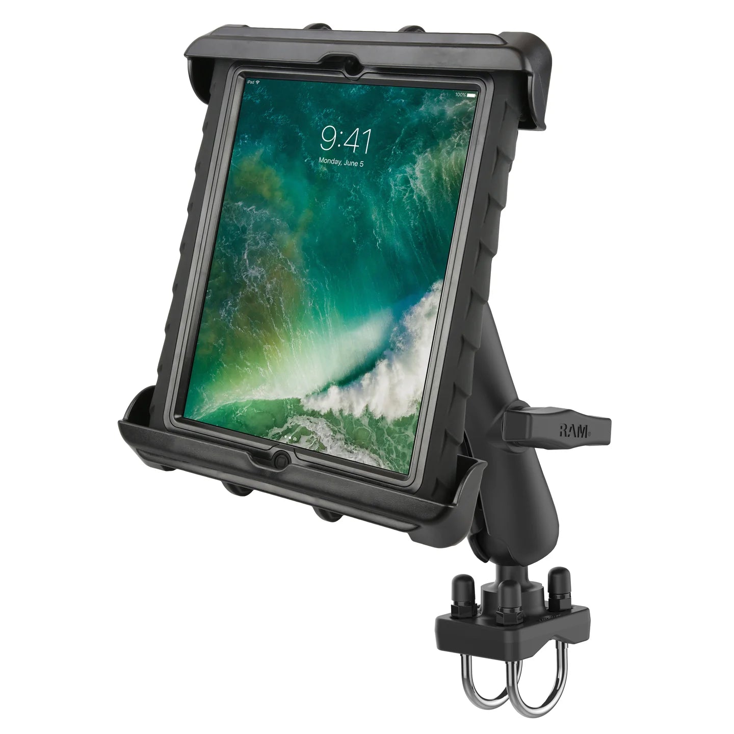 RAM MOUNTS | RAM Tab-Tite Large Tablet Holder with Double U-Bolt Mount