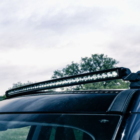 RIGID INDUSTRIES | Ford Bronco Sport 2021-2023 LED Light Bar Roof Mount Kit, Includes 40 Inch RDS SR-Series Curved Light Bar With Spot Optics (46714)