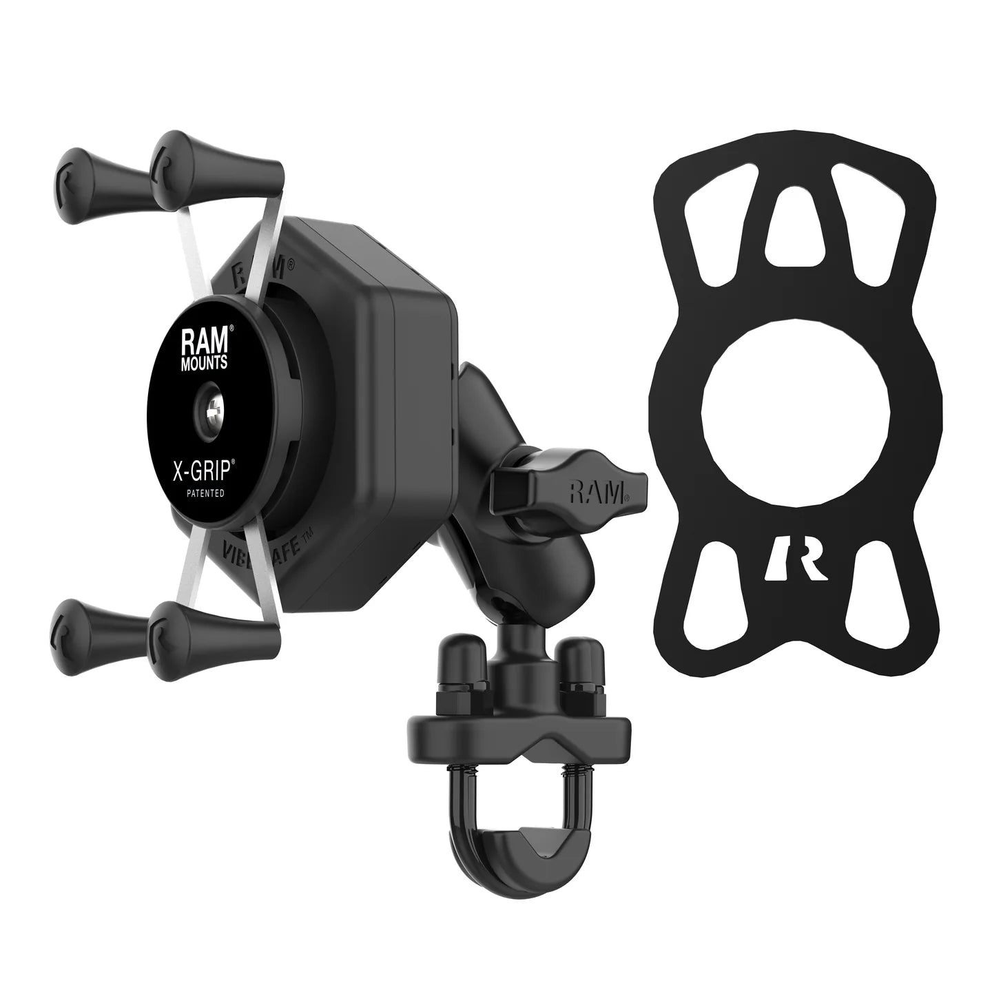 RAM MOUNTS | RAM X-Grip Phone Mount with Vibe-Safe & U-Bolt Base - Short